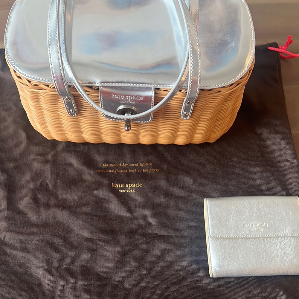 Cute drawstring, Kate Spade bag with wallet